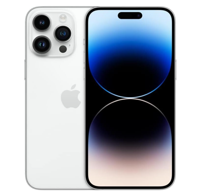 iPhone 14 Pro Max 128GB SS+eSim Silver A Grade 100% Battery Health( Refurbished )