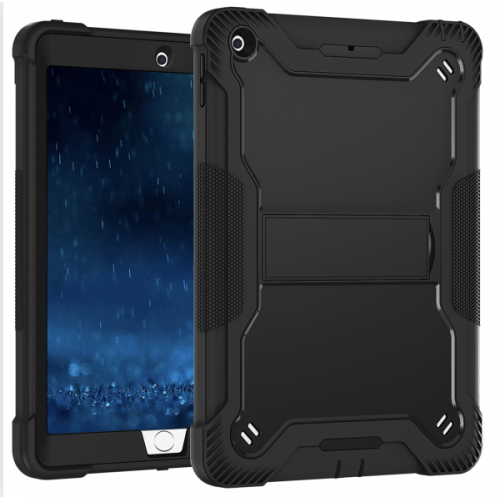 [T0420090044] iPad Pro 12.9'' (2018/2020/2021/2022) Case | Shockproof Rugged Armor Tablet Cover with Kickstand Pin Connectork – Black