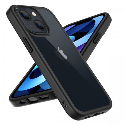 [M0770090230] iPhone 14 Plus(14 Max) 6.7 9H Tempered Glass Anti Scratch Clear ShockProof Phone Case (YUVAL) Black Border