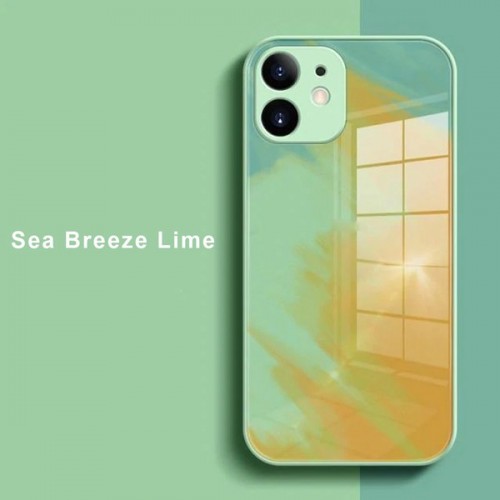 [M0610090023] iPhone 12 6.1 Artistic ShockProof Phone Case (Biguo) Sea Breeze Lime