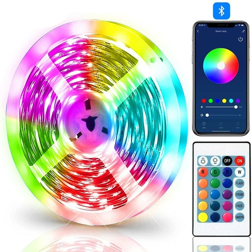 [E0670120002] 5V USB RGB Bluethooth + Remote Control Strip Light 2Meter WaterProof with Mood light for TV