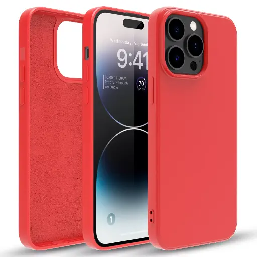 [M0860090072] Silicone phone case without ring for Samsung S10 RED