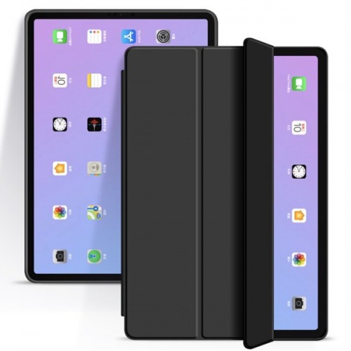 [T0680090038] iPad 10.9'' (10th, 2022) Case | Flip Soft Silicone Back Cover with Pen Slot – Black